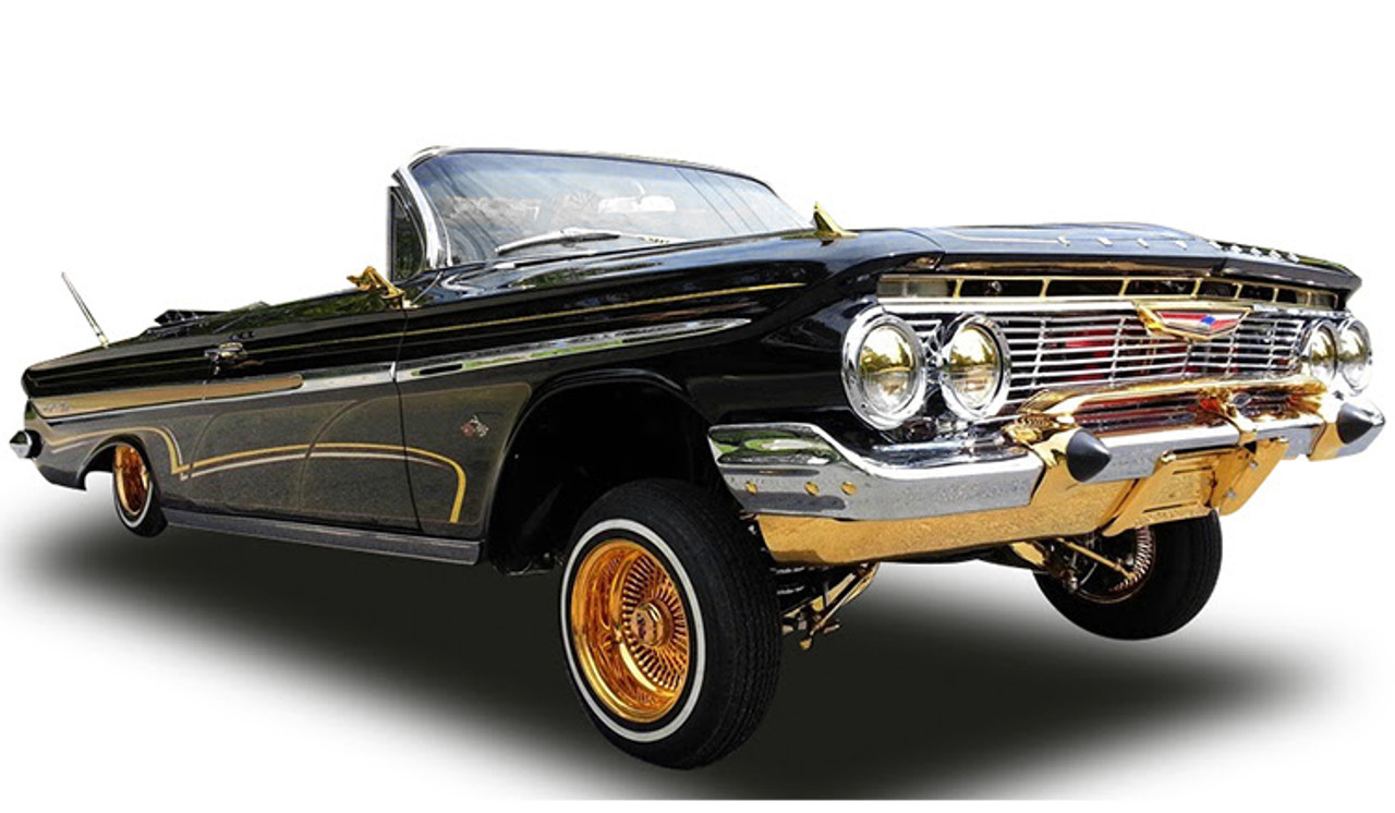 1/18 Sunstar 1961 Chevrolet Impala Open Convertible Lowrider (Black) With Moveable Suspension Diecast Car Model