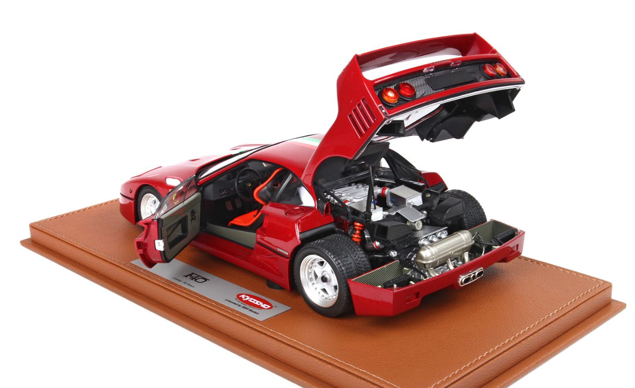 1/18 BBR & Kyosho Ferrari F40 (Metallic Red) with Italian Flag Stripe  Diecast Car Model Limited 78 Pieces