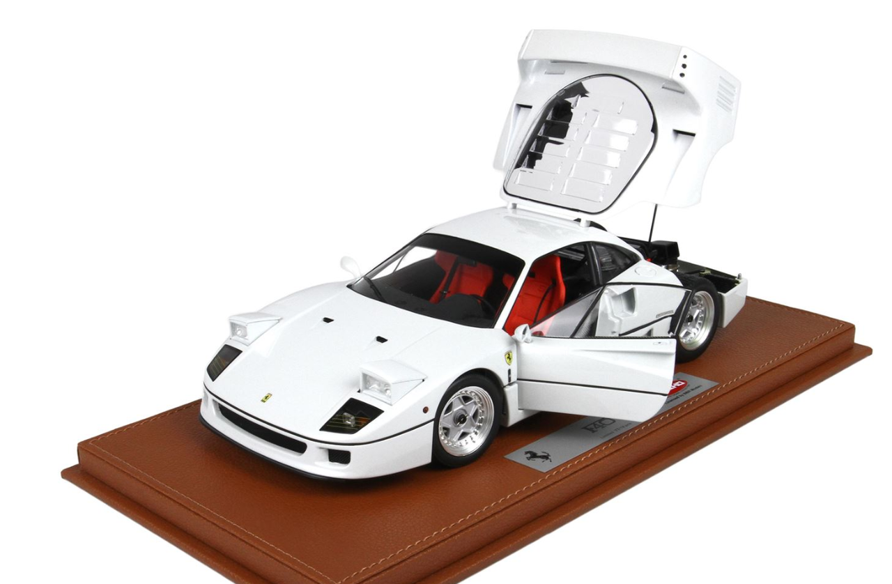 Kyosho Ferrari F40 ホワイト 1/18 1/18 BBR & Kyosho Ferrari F40 (White) Diecast Car Model