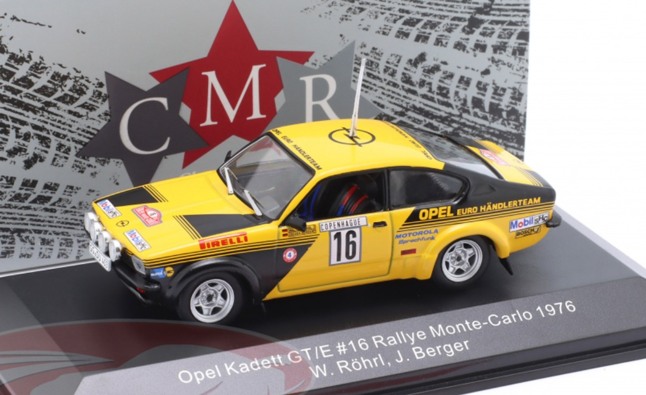 1/43 CMR 1976 Opel Kadett GT/E #16 4th Rallye Monte Carlo Opel Euro Händler Team Walter Röhrl, Jochen Berger Car Model