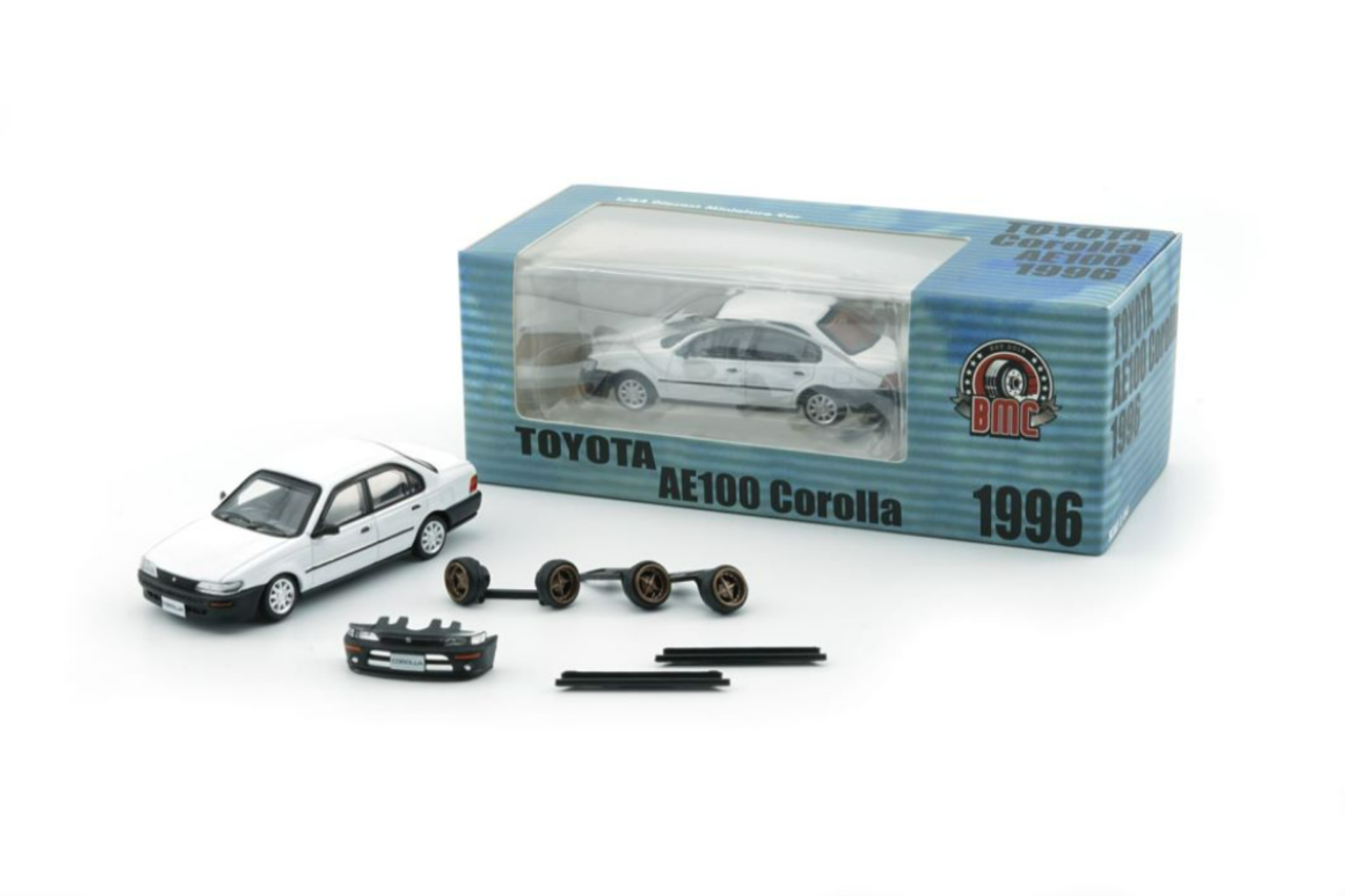 1/64 BM Creations Toyota Corolla 1996 AE100 -White /Blk Bumper (RHD)