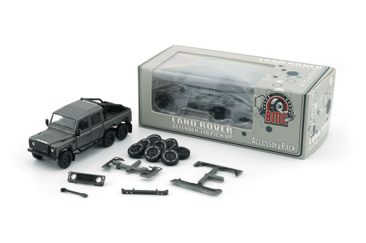 1/64 BM Creations Land Rover 2016 Defender 110 Pick Up -Dark Grey Silver (RHD) 