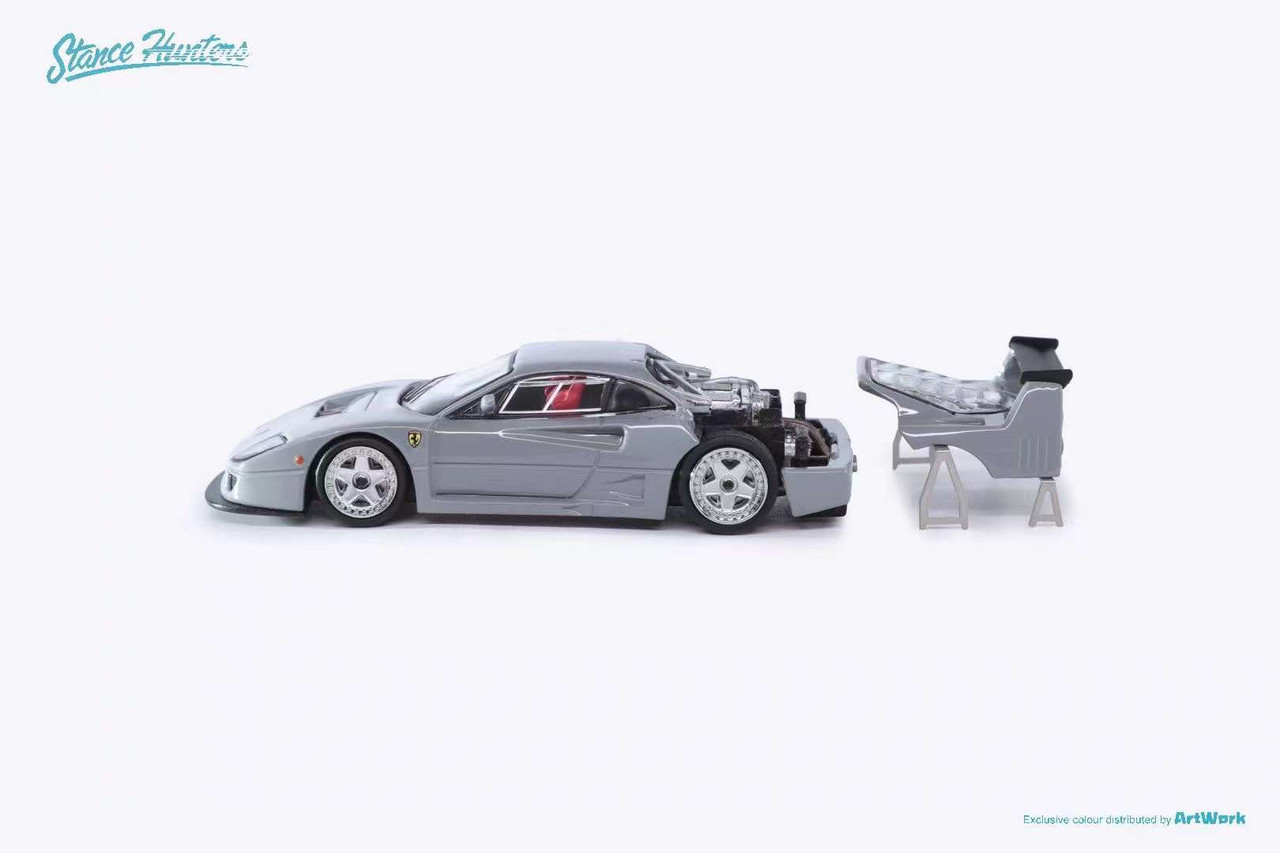 1/64 Stance Hunters SH Ferrari F40 LM (Grey) Diecast Car