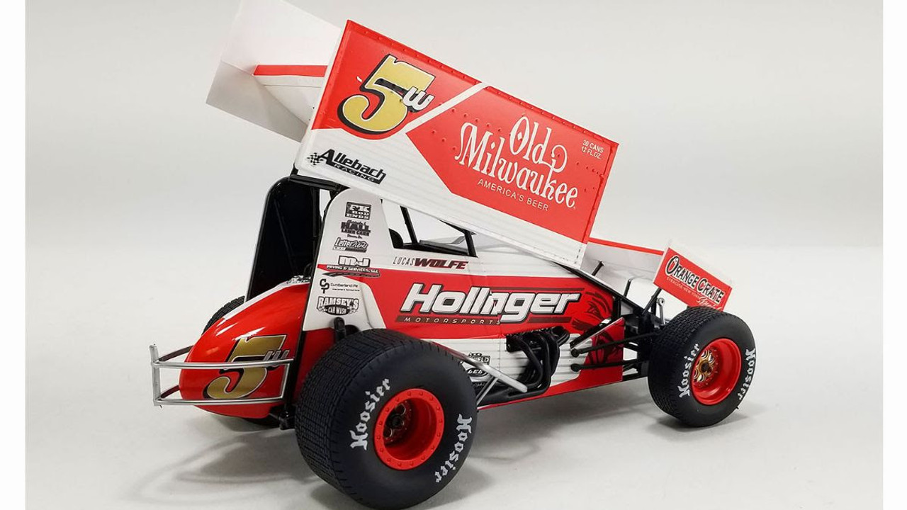 1/18 ACME 2024 2024 #5w Old Milwaukee Sprint Car Lucas Wolfe Diecast Car Model