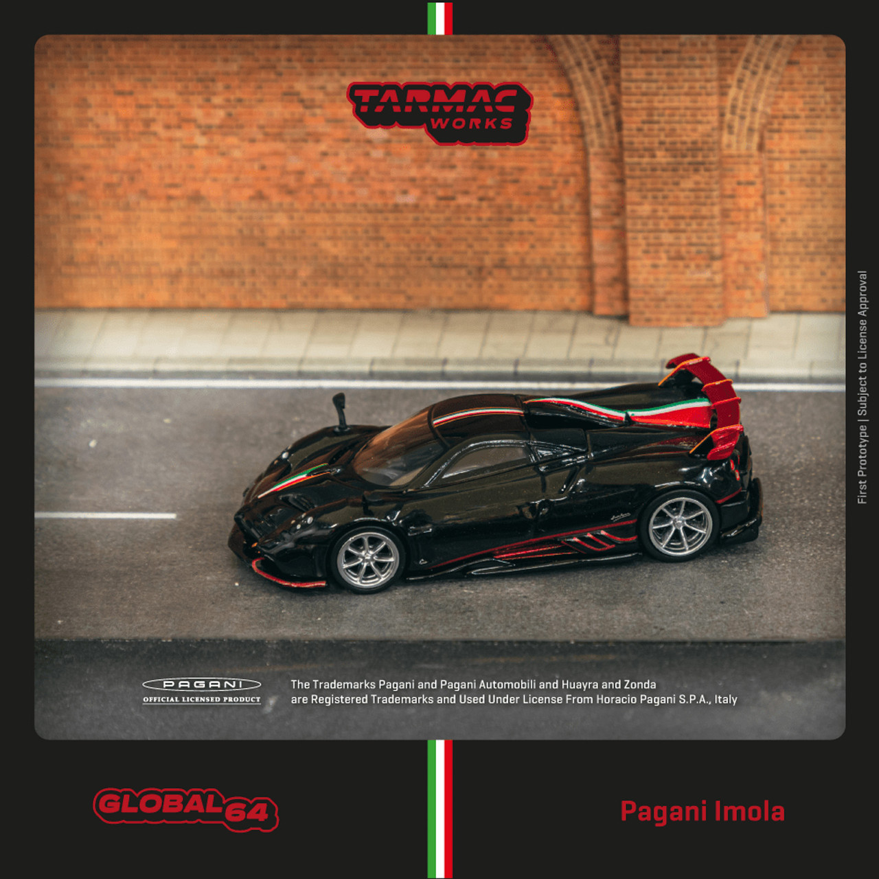 1/64 Tarmac Works Pagani Imola Nero Oro (Black) Diecast Car Model