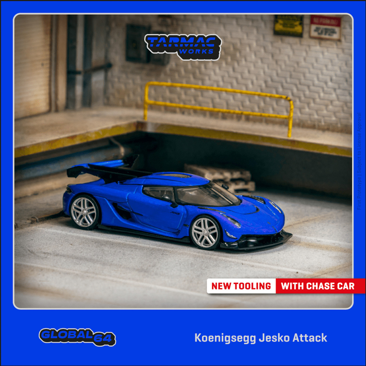 1/64 Tarmac Works Koenigsegg Jesko Attack (Blue) Diecast Car Model