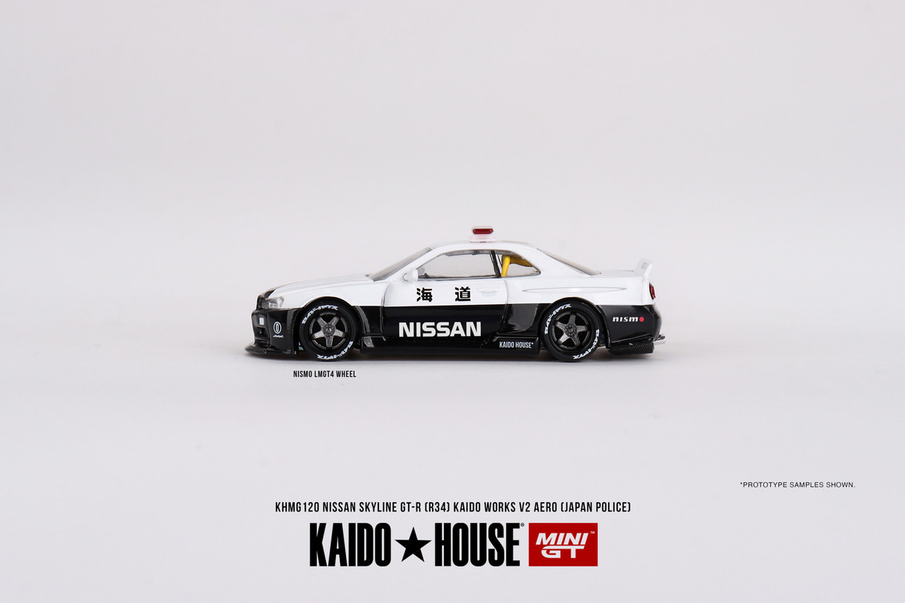 1/64 MINIGT Nissan Skyline GT-R R34 Kaido Works (V2 Aero) Police 