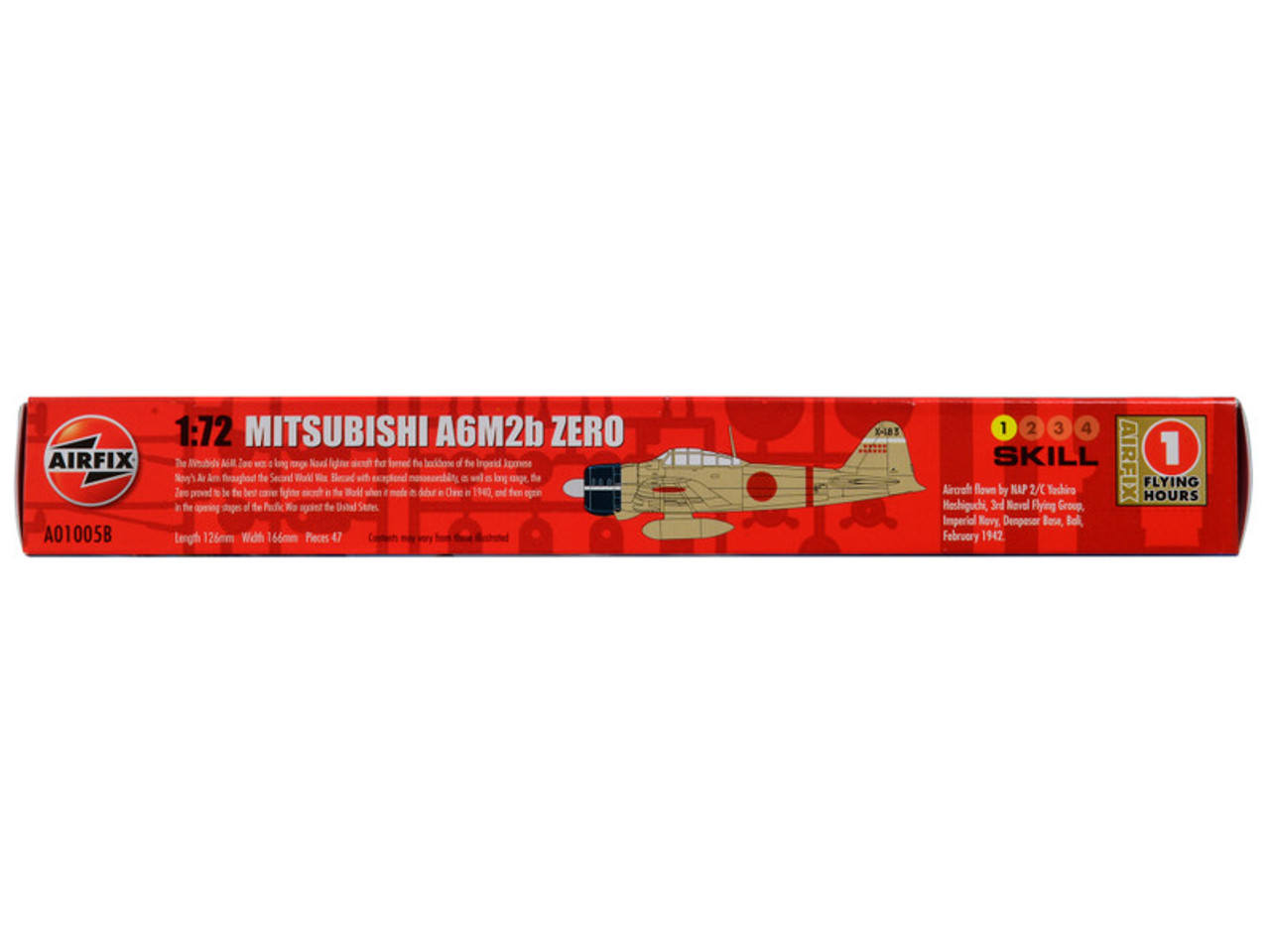 Skill 1 Model Kit Mitsubishi A6M2b Zero Fighter Aircraft 1/72 Plastic Model Kit by Airfix