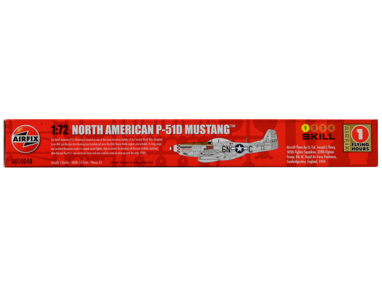 Skill 1 Model Kit North American P-51D Mustang Fighter Aircraft 1/72 Plastic Model Kit by Airfix