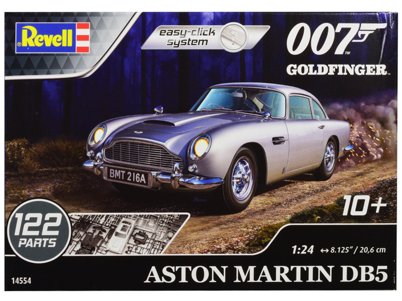 Level 2 Easy-Click Model Kit Aston Martin DB5 James Bond 007 "Goldfinger" (1964) Movie 1/24 Scale Model by Revell