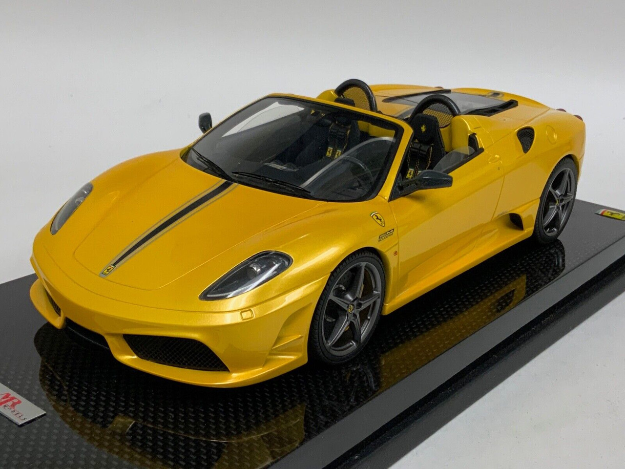 1/18 MR Collection Ferrari F430 Scudera 16M (Tristrato Yellow) Car Model with Carbon Fiber Base Limited 25 Pieces