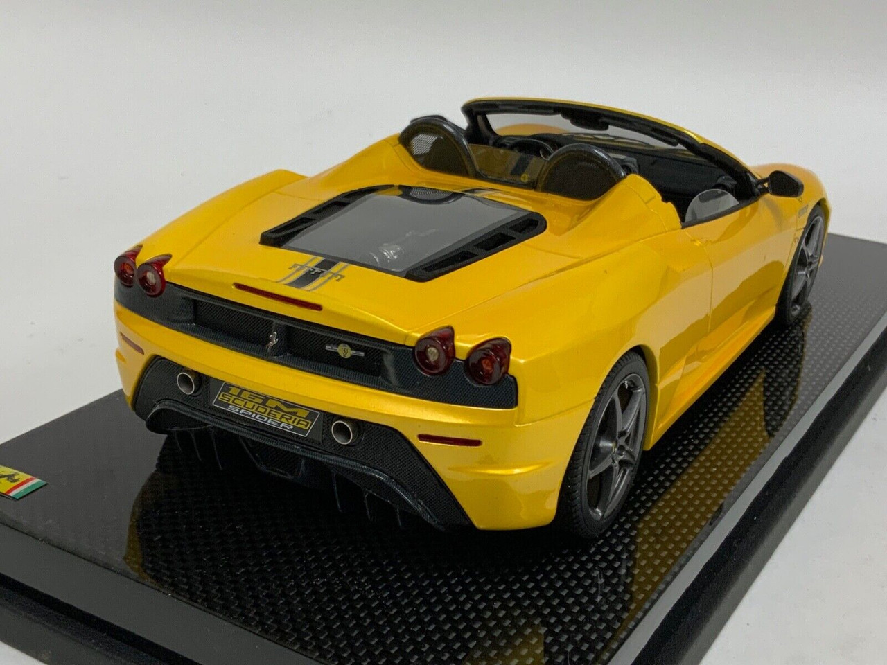 1/18 MR Collection Ferrari F430 Scudera 16M (Tristrato Yellow) Car Model with Carbon Fiber Base Limited 25 Pieces