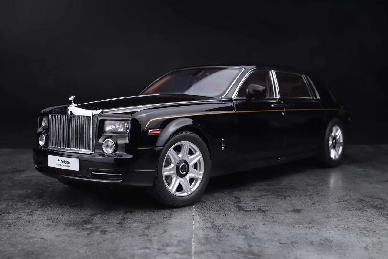 1 18 Kyosho Rolls Royce Phantom Extended Wheelbase Ewb Black W Golden Line Diecast Car Model Limited 200 Livecarmodel Com
