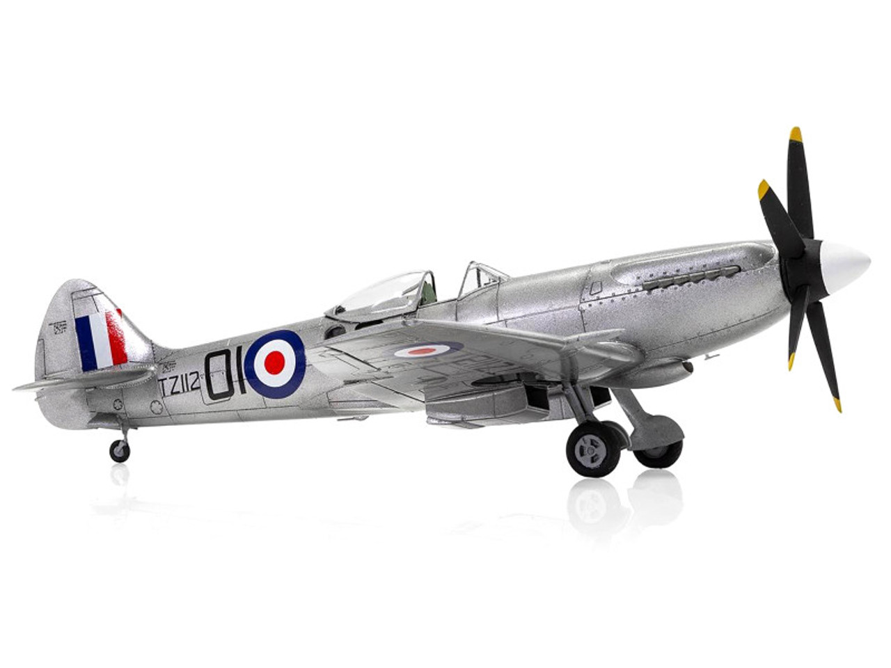 Skill 2 Model Kit Supermarine Spitfire FR Mk.XIV Fighter Aircraft with 2 Scheme Options 1/48 Plastic Model Kit by Airfix