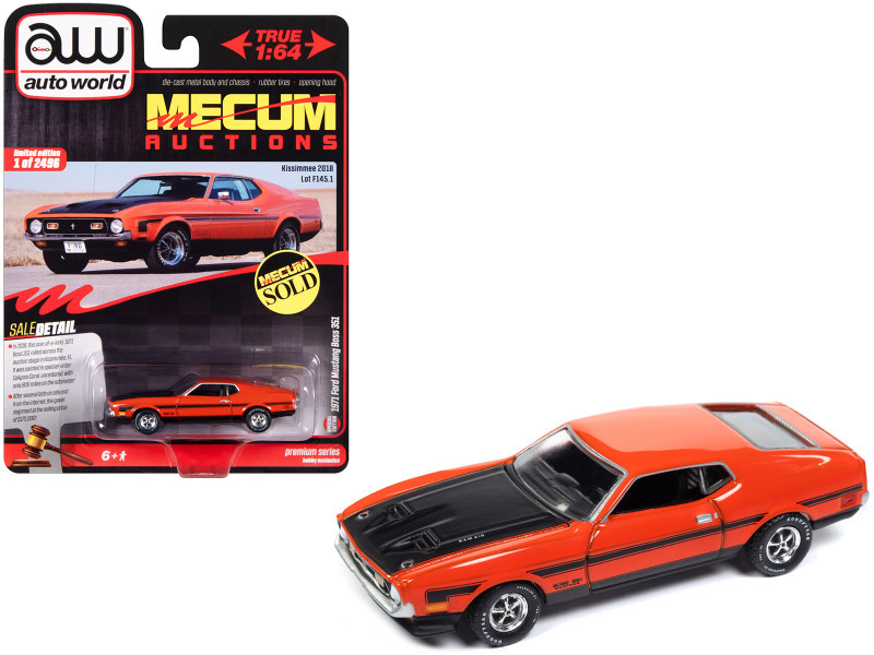 1/64 Auto World 1971 Ford Mustang Boss 351 (Calypso Coral Orange