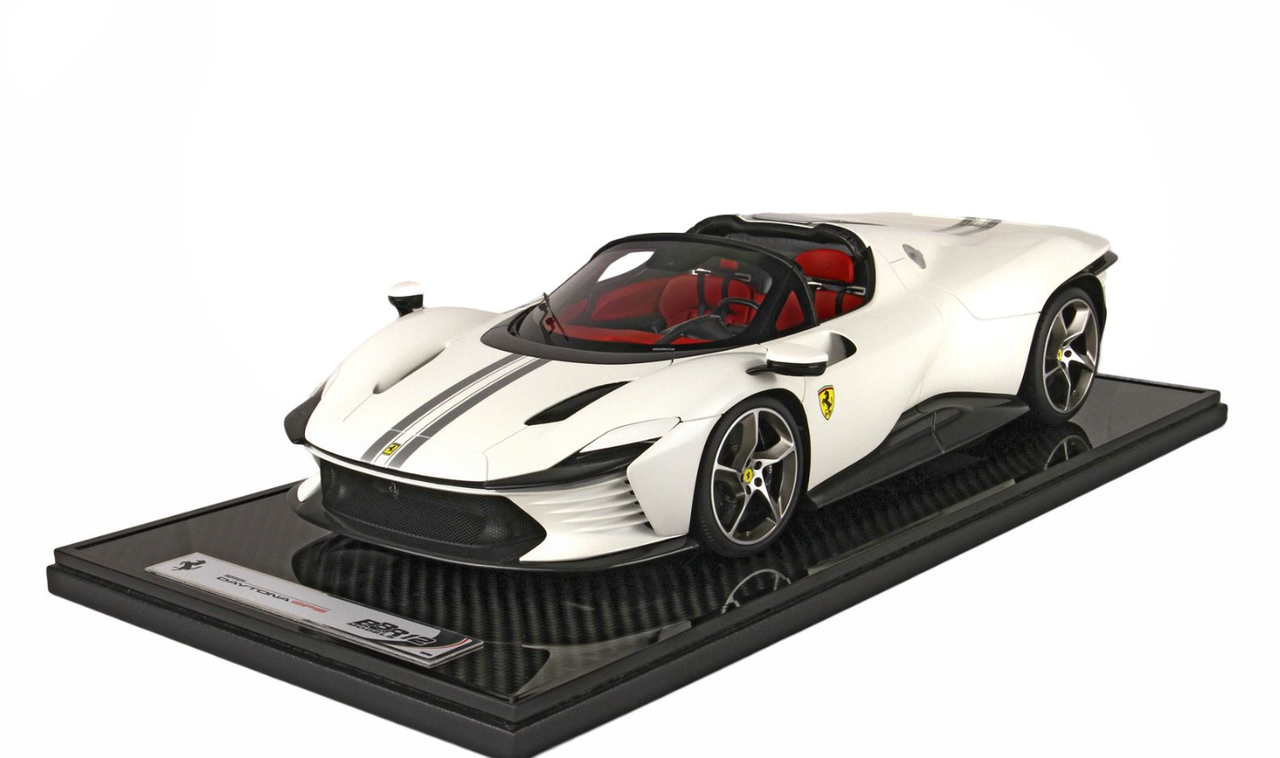 1/12 BBR Ferrari Daytona SP3 Icon Series Matt White Italy Open Roof Resin Car Model