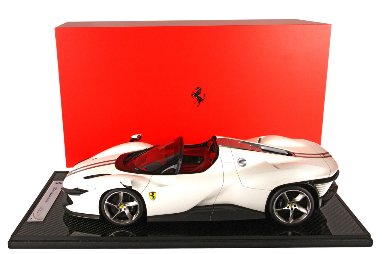 1/12 BBR Ferrari Daytona SP3 Icon Series Matt White Italy Open Roof Resin Car Model