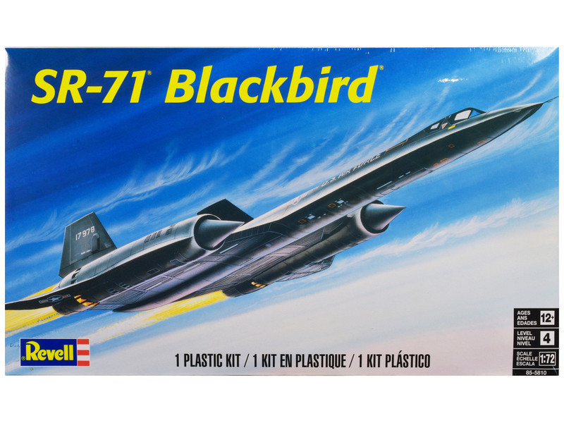 レベル LOCKHEED SR-71 1/72 Level 4 Model Kit Lockheed SR-71 Blackbird Reconnaissance Aircraft