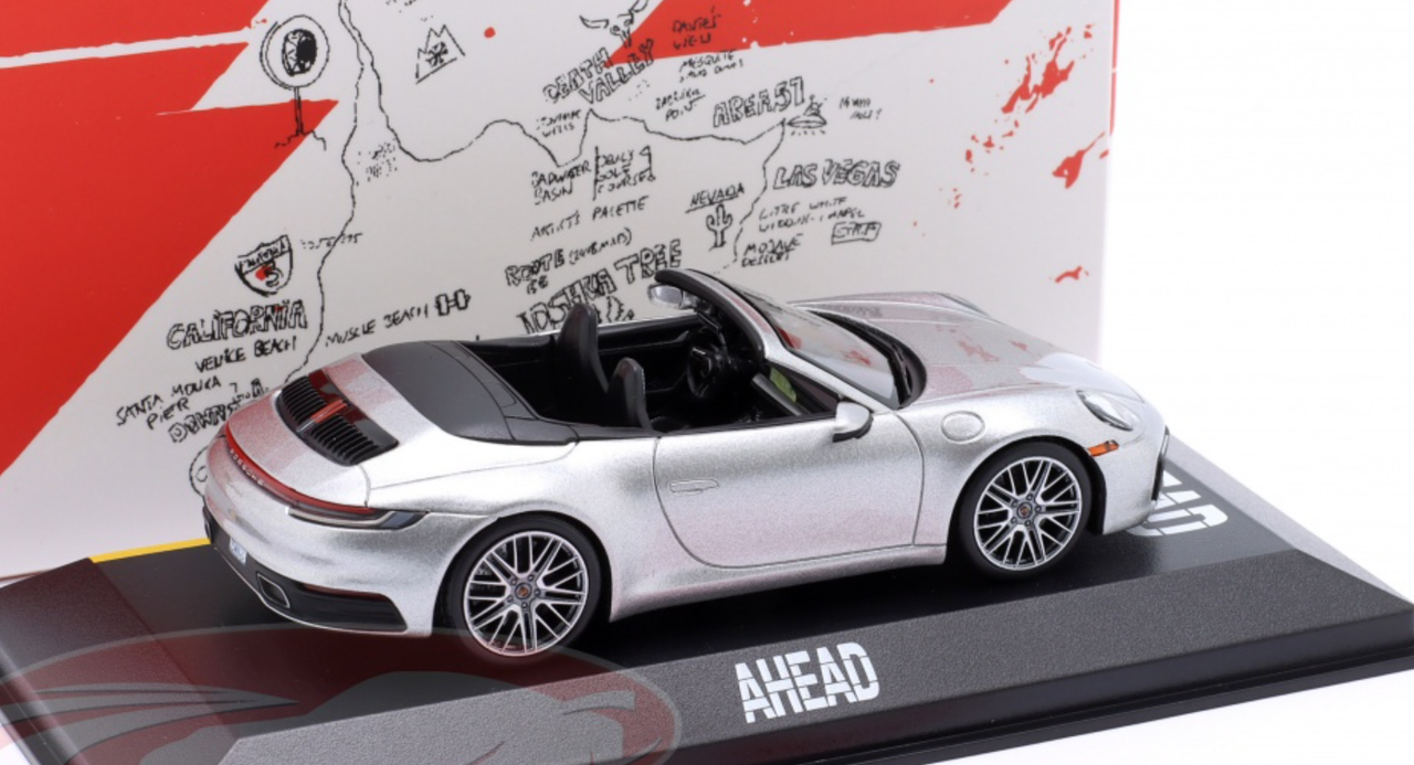 1/43 Dealer Edition Porsche 911 (992) Carrera Cabriolet (GT Silver Metallic) Car Model