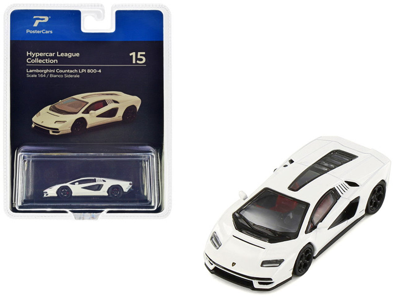 1/64 PosterCars Lamborghini Countach LPI 800-4 (Bianco Siderale