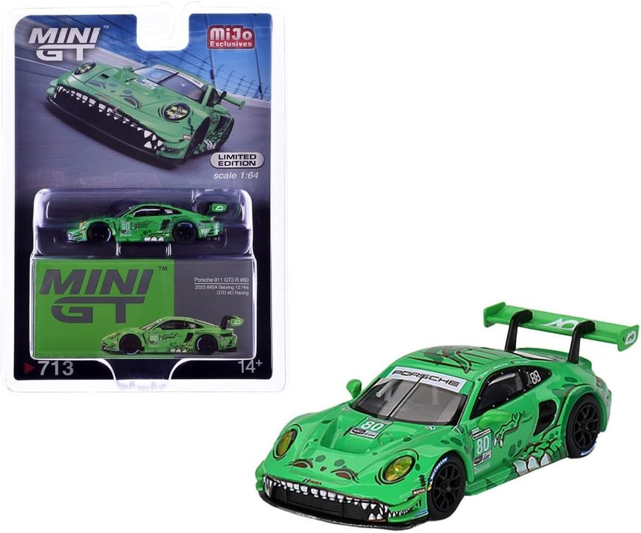 Mijo特注 MINI GT 1/64 ポルシェ 911 GT3R #80 Mini GT 1:64 Porsche 911 GT3 R #80 AO Racing 2023 IMSA