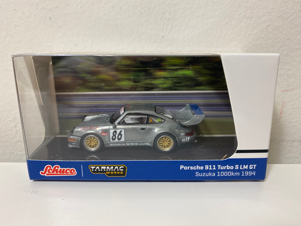 CHASE CAR 1/64 Tarmac Works 1994 Porsche 911 Turbo S LM GT Suzuka 1000km #86 Winner Diecast Car Model