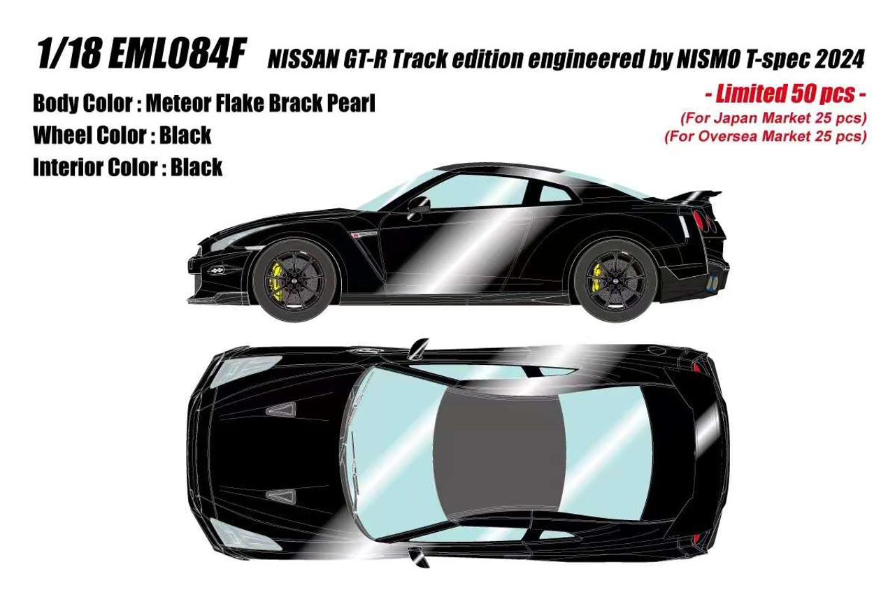 1/18 Make Up 2024 Nissan GT-R R35 Track Edition Engineered by Nismo T-Spec (Meteor Flake Black Pearl) Car Model Limited 50 Pieces