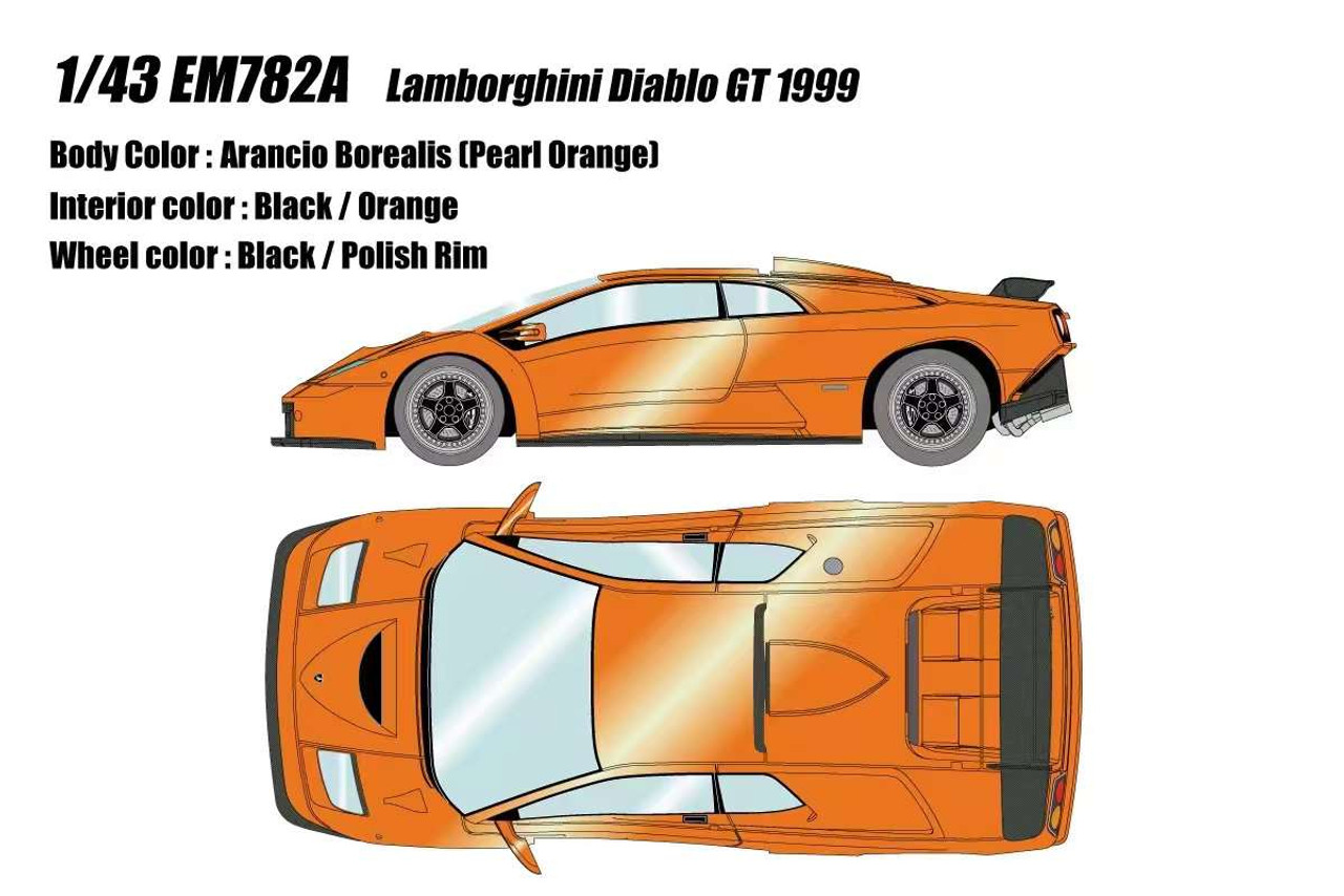 1/43 Make Up 1999 Lamborghini Diablo GT (Arancio Borealis Pearl Orange) Car  Model