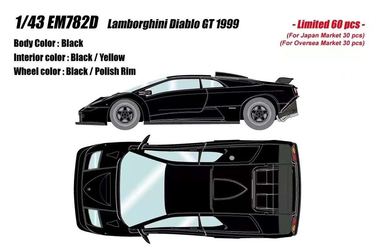 1/43 Make Up 1999 Lamborghini Diablo GT (Black) Car Model