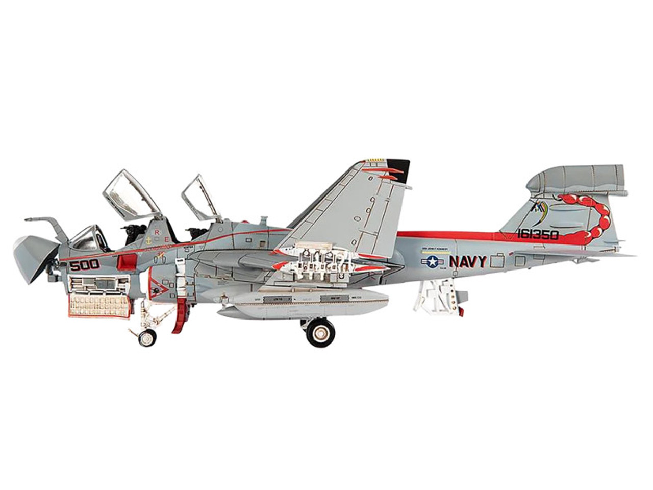 Northrop Grumman EA-6B Prowler Attack Aircraft "VAQ-132 Scorpions USS John F Kennedy" (2005) United States Navy 1/72 Diecast Model by JC Wings