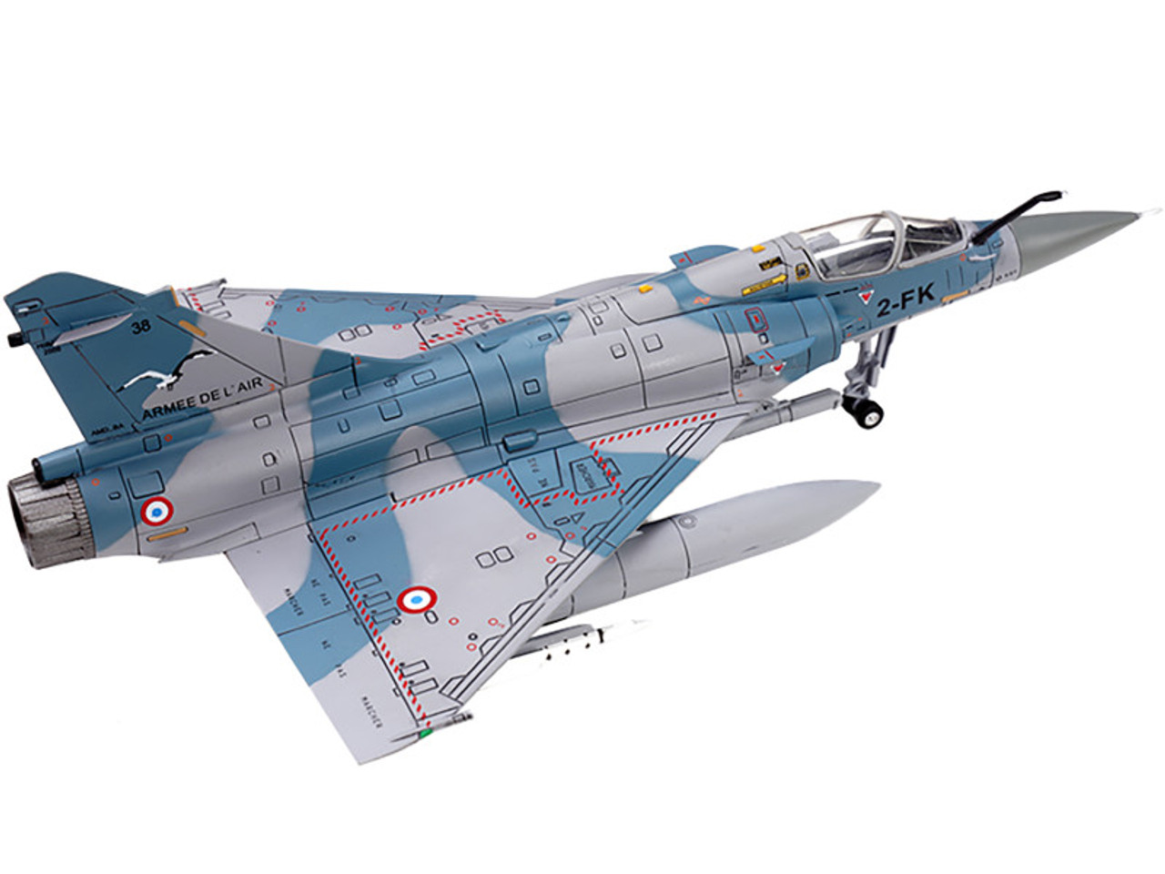 Dassault Mirage 2000-5F Fighter Aircraft "2-FK Cigognes" French Air Force "Wing" Series 1/72 Diecast Model by Panzerkampf