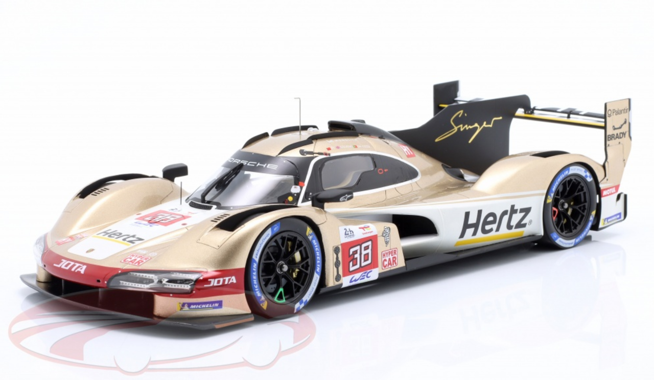 1/18 Dealer Edition 2023 Porsche 963 #38 24h LeMans Hertz Team Jota Antonio Félix da Costa, Will Stevens, Ye Yifei Car Model