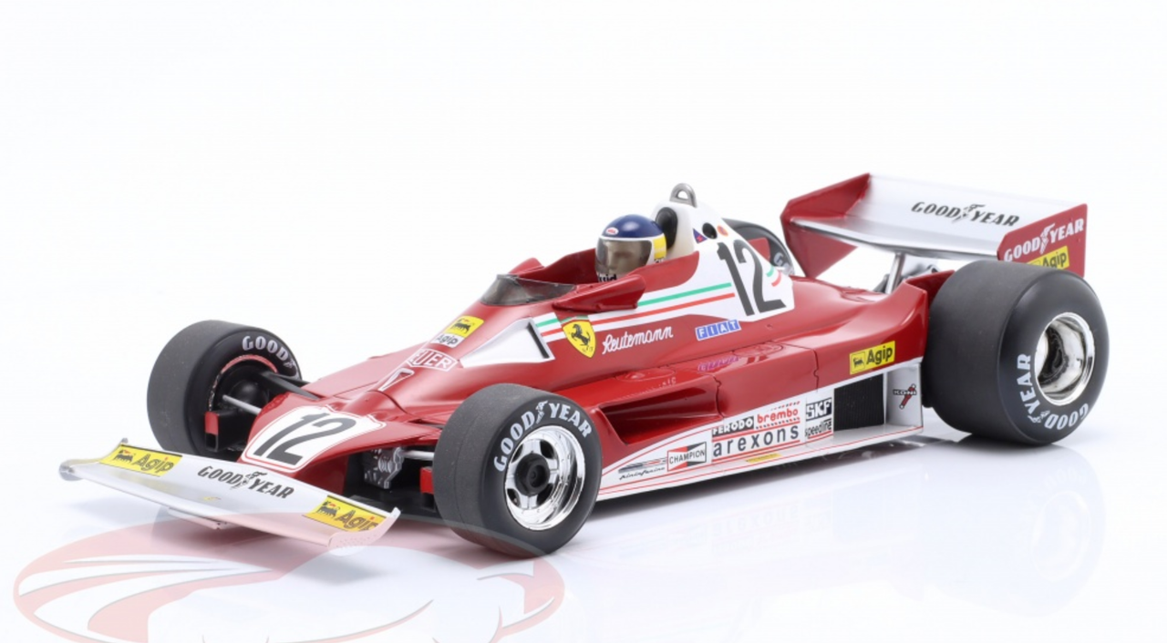 1/18 Modelcar Group 1977 Formula 1 Carlos Reutemann Ferrari 312 T2B #12 3rd Sweden GP Car Model