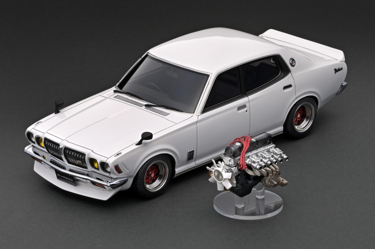1/18 Ignition Model Nissan Bluebird U 2000GTX (G610) White (Attached engine)