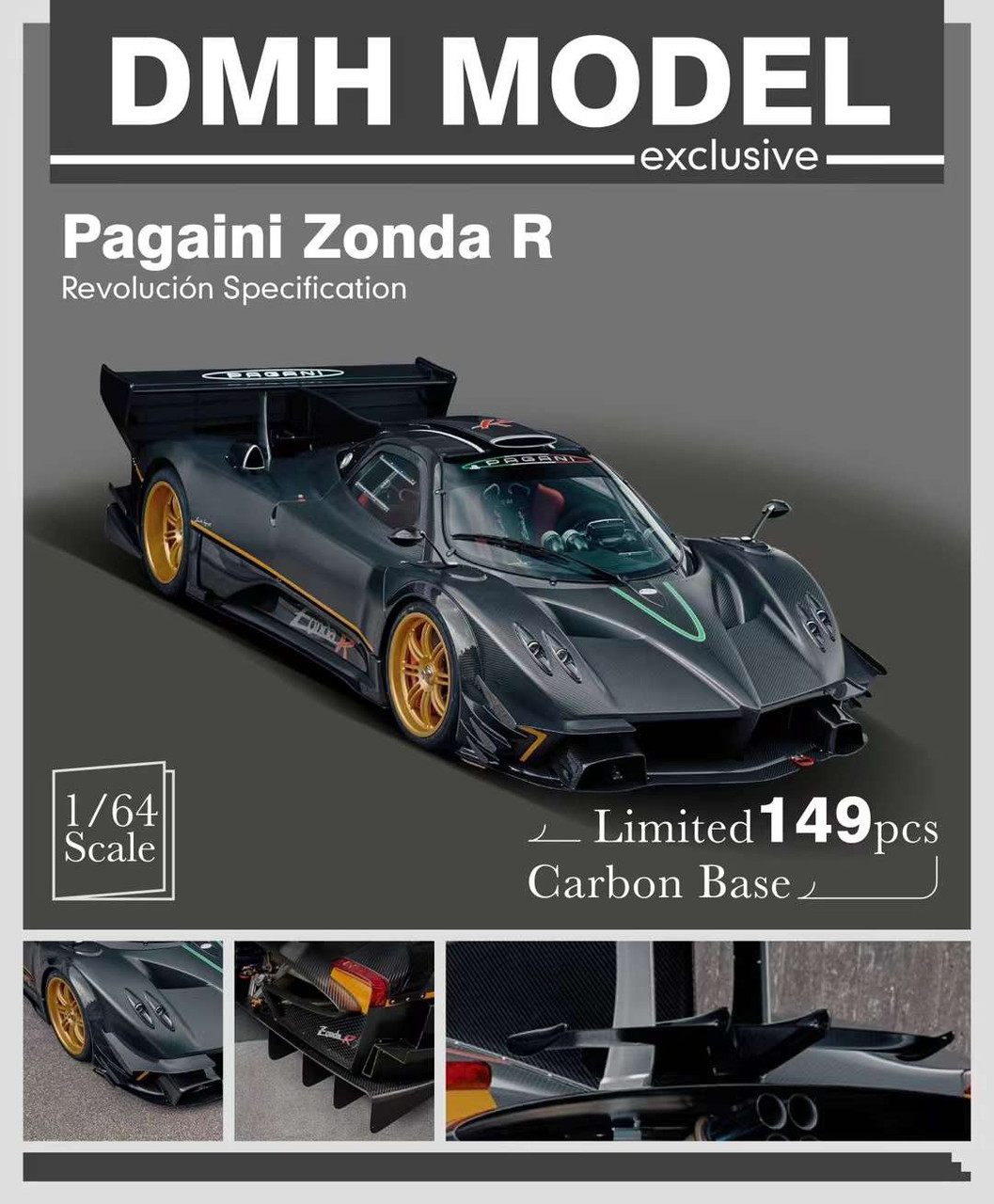 ミニカー DMH 1/64 Pagani Zonda R Paradox Carbon 1/64 DMH Pagani Zonda R Revolución Specification (Matte Carbon