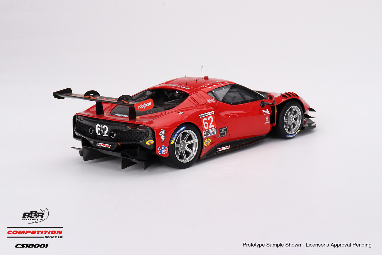 1/18 BBR 2023 Ferrari 296 GT3 Risi Competizione #62 IMSA Daytona 24 Hrs Car Model