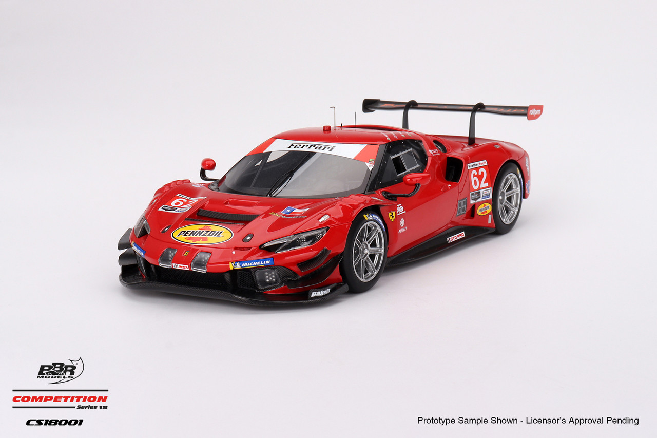 1/18 BBR 2023 Ferrari 296 GT3 Risi Competizione #62 IMSA Daytona 24 Hrs Car Model