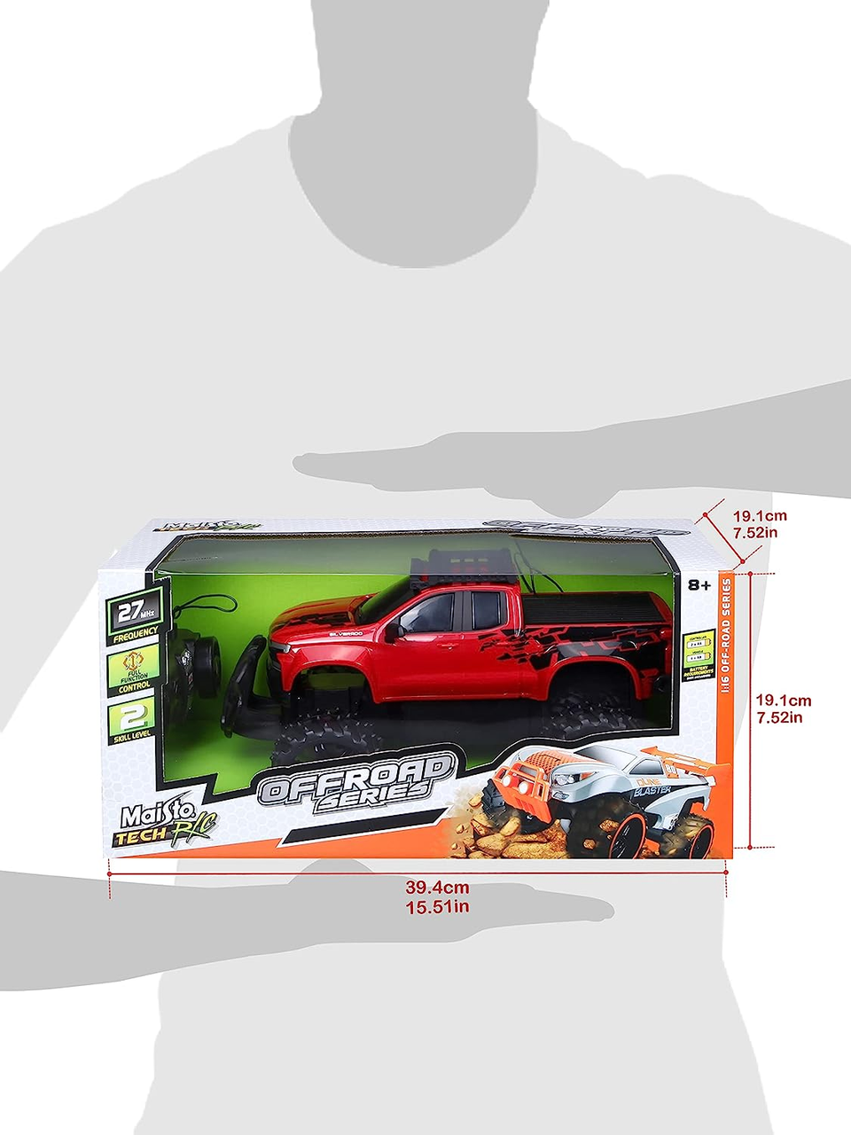 1/16 Maisto Off-Road 2019 Chevrolet Silverado (Red) RC Model