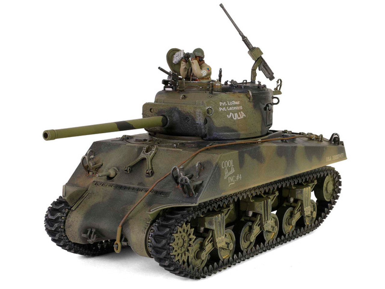 Sherman M4A3 76 Medium Tank Black Panthers 761st Tank Battalion Task Force Rhine Germany 1945 United States Army Engine Plus Series 1/32 Diecast Model Metal Proud MP-912132C