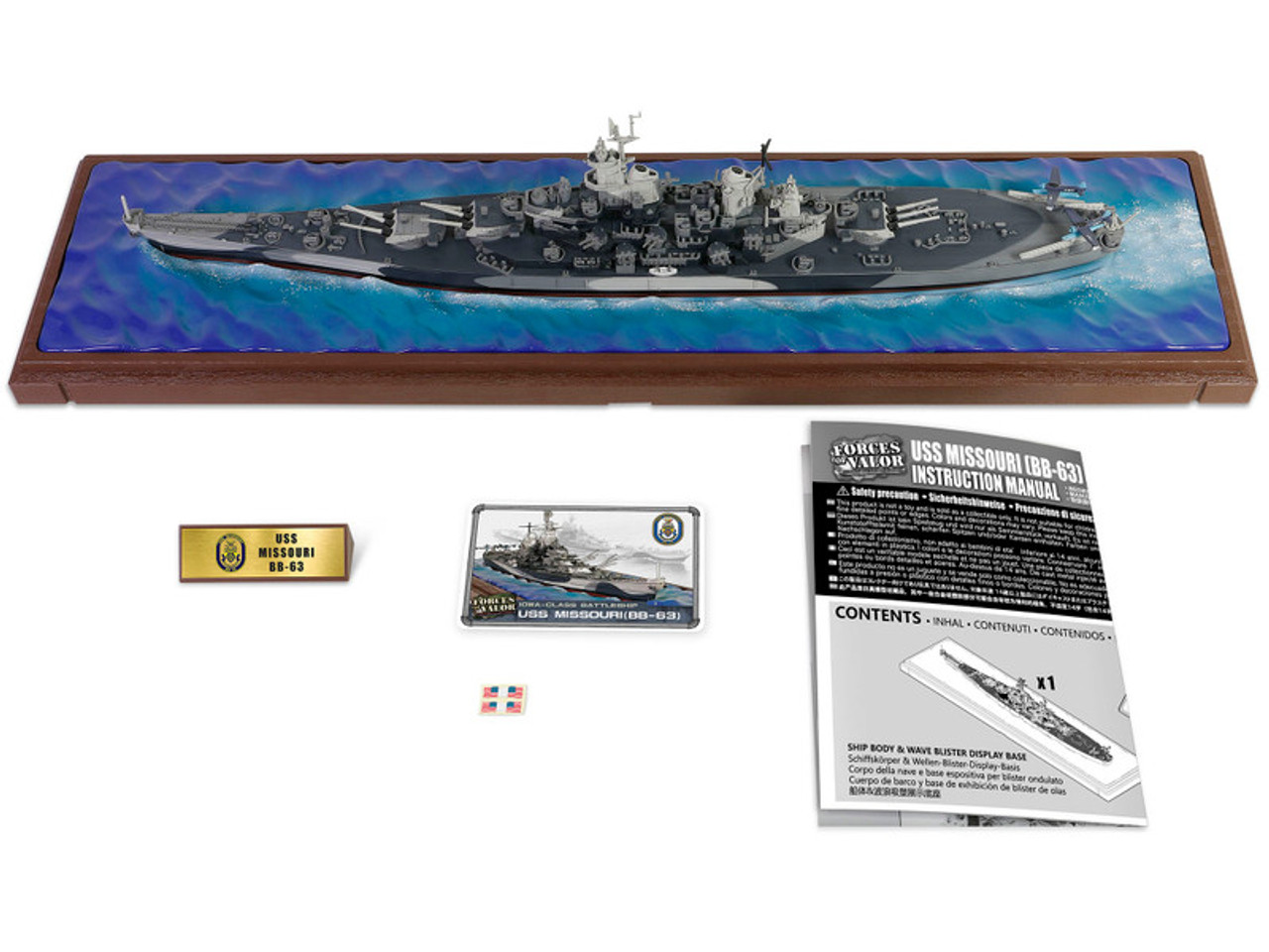 USS Missouri (BB-63) Iowa-class Battleship "Battle of Okinawa" (1945) United States Navy (Waterline Edition) "Battleship" Series 1/700 Diecast Model by Forces of Valor