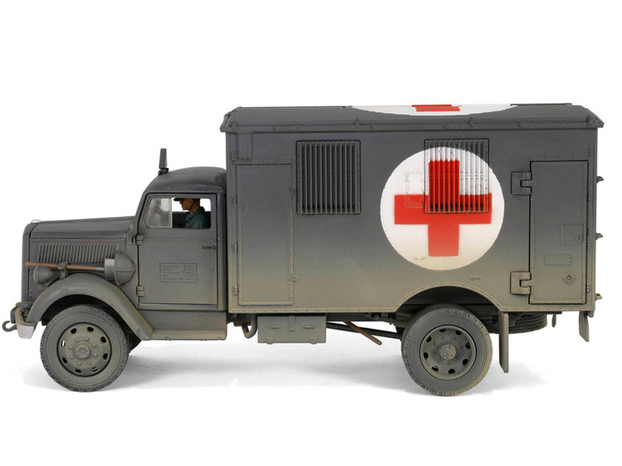 Opel-Blitz Kfz.305 Ambulance Gray (Weathered) "German Army" "Armoured Fighting Vehicle" Series 1/32 Diecast Model by Forces of Valor