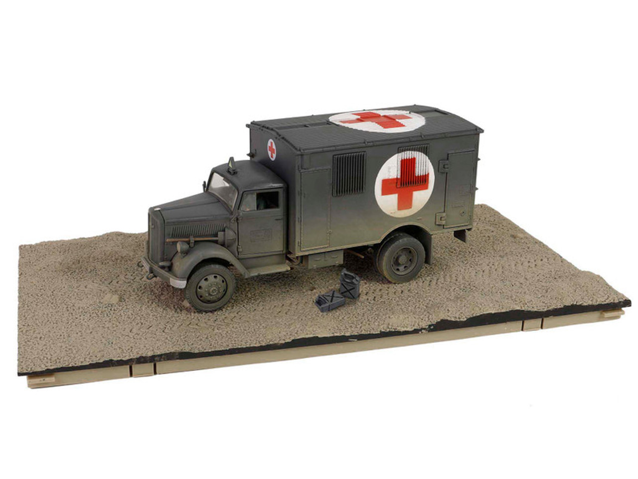 Opel-Blitz Kfz.305 Ambulance Gray (Weathered) "German Army" "Armoured Fighting Vehicle" Series 1/32 Diecast Model by Forces of Valor