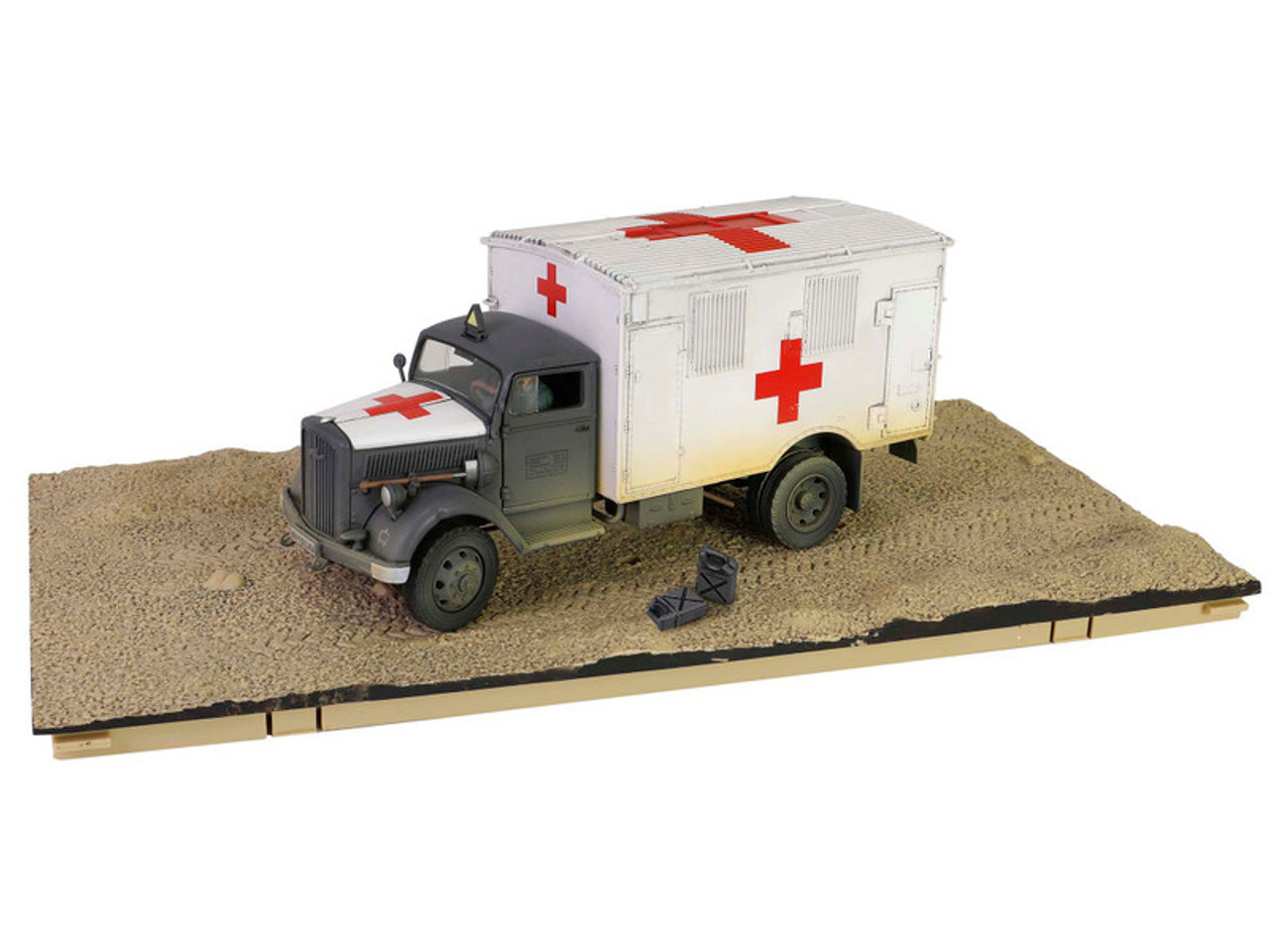 Opel-Blitz Kfz.305 Ambulance Gray and White (Weathered) "German Army" "Armoured Fighting Vehicle" Series 1/32 Diecast Model by Forces of Valor