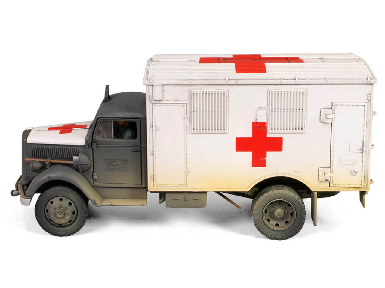 Opel-Blitz Kfz.305 Ambulance Gray and White (Weathered) "German Army" "Armoured Fighting Vehicle" Series 1/32 Diecast Model by Forces of Valor