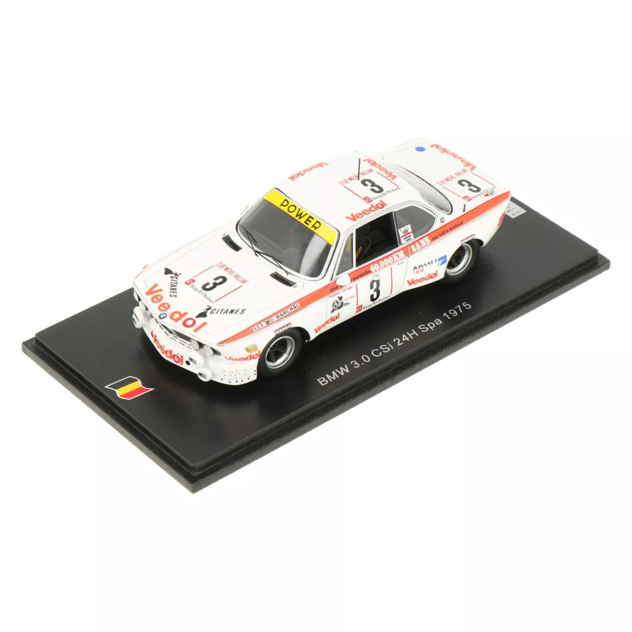 Modèle Réduit BMW 3.0 CSi N°3 24H Spa 1975 Par Spark - Échelle 1:43, Neuf