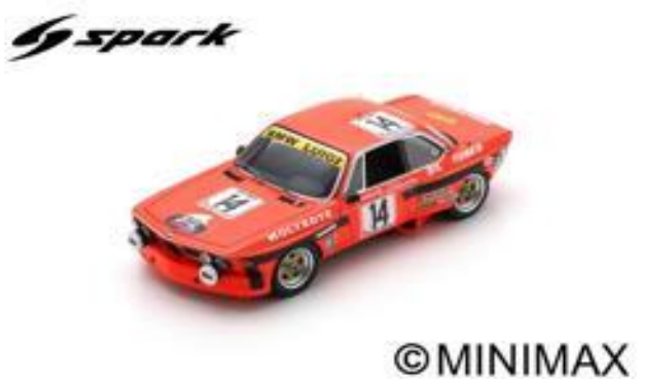 1/43 Spark BMW 3.0 CSi No.14 10th 24H Spa 1974 H. de Fierlant - M. Demol - P. Dieudonne Car Model