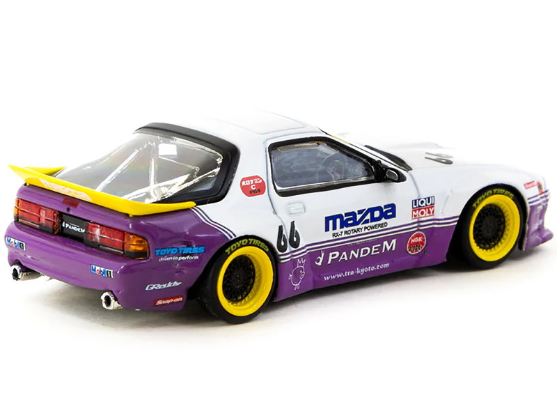 ボンド 1/64 Tarmac Works Pandem Mazda RX-7 FC3S (White & Purple) Diecast