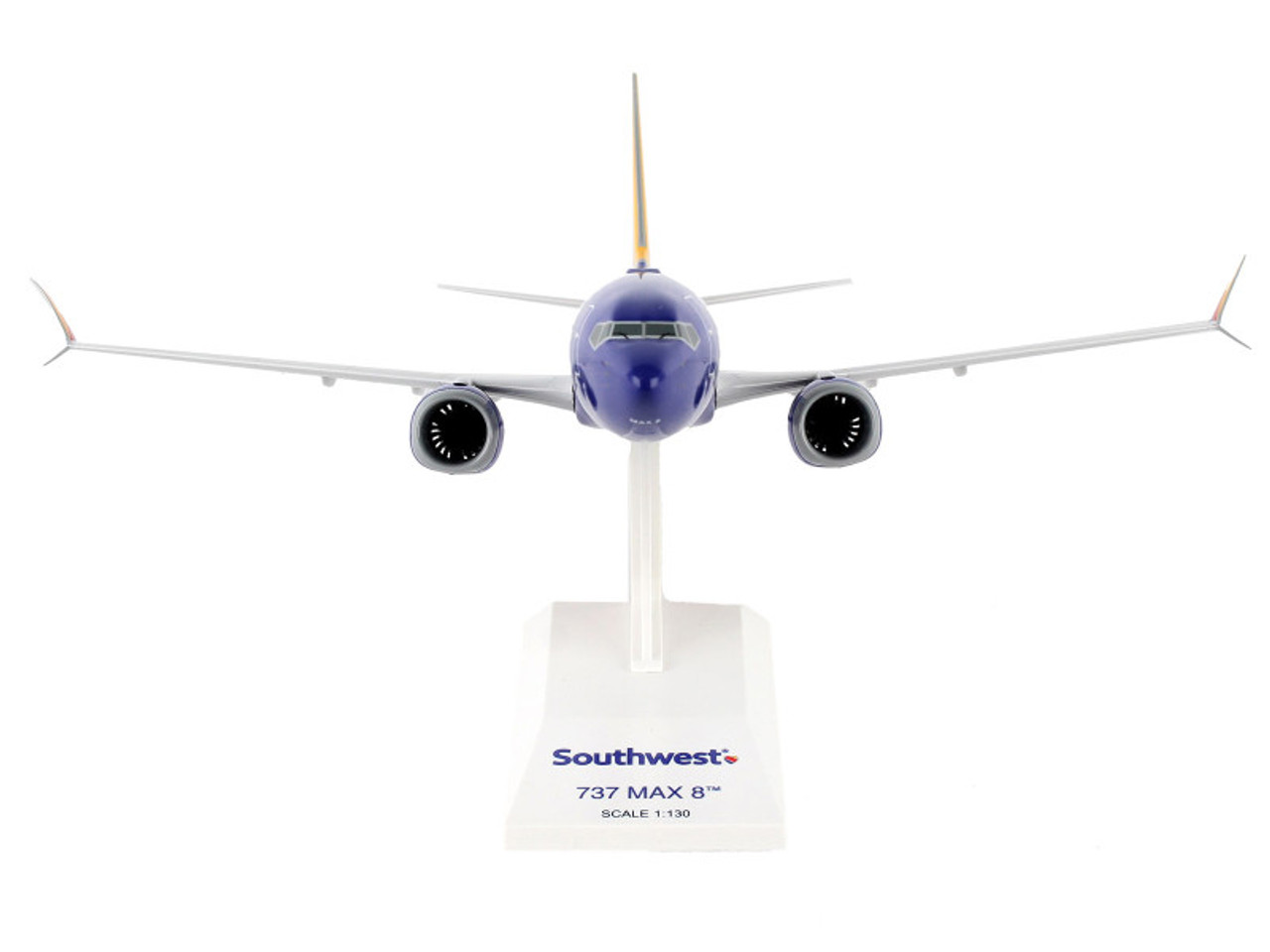 Boeing 737 MAX 8 Commercial Aircraft "Southwest Airlines" (N8706W) Blue with Yellow and Red Tail (Snap-Fit) 1/130 Plastic Model by Skymarks