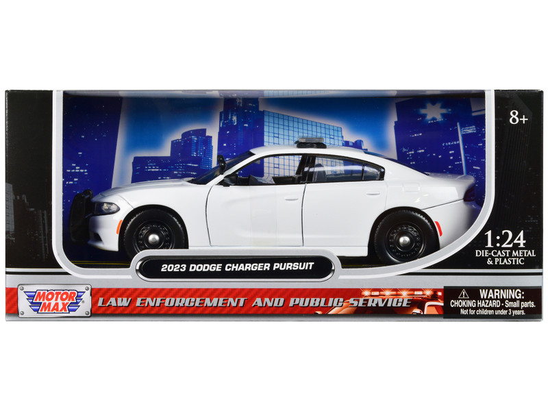 1/24 Motormax 2023 Dodge Charger Pursuit Police Car Plain White
