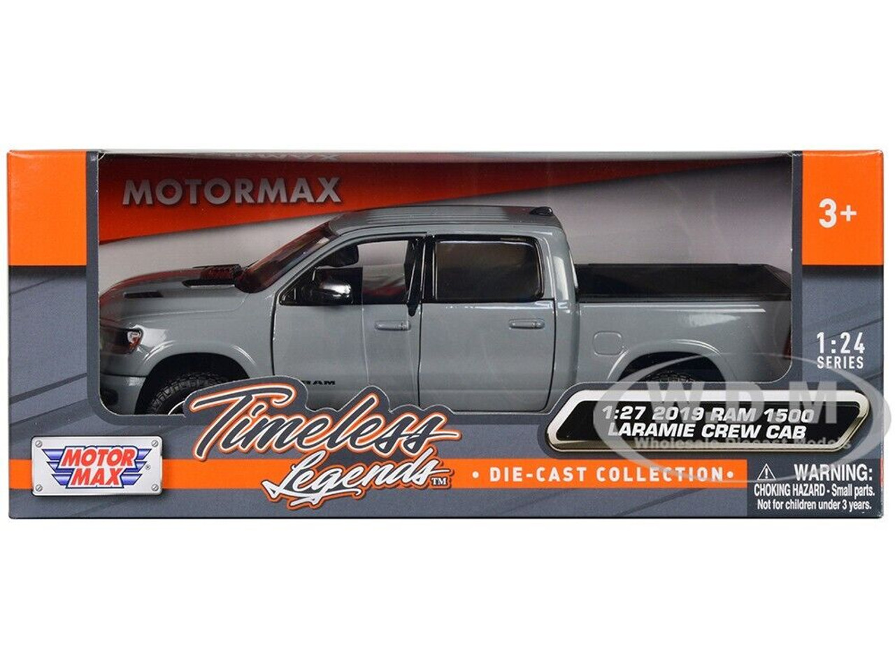 2019 Dodge RAM 1500 Laramie Crew Cab Pickup Truck Gray "Timeless Legends" Series 1/27 Diecast Model Car by Motormax